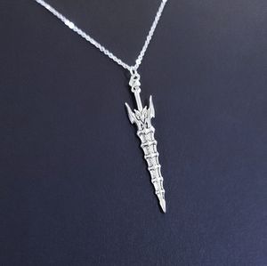 18" Silver Dagger Necklace 008